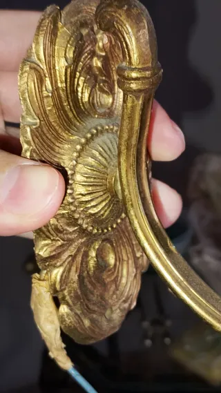 Aplique bronce lágrimas cristal