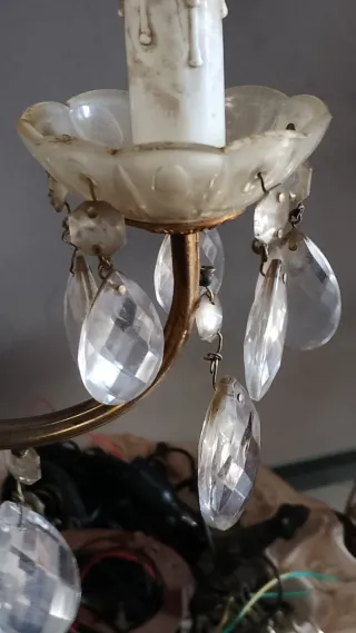 Aplique bronce lágrimas cristal