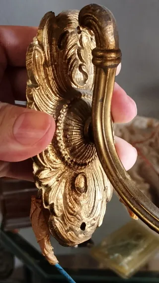 Aplique bronce lágrimas cristal