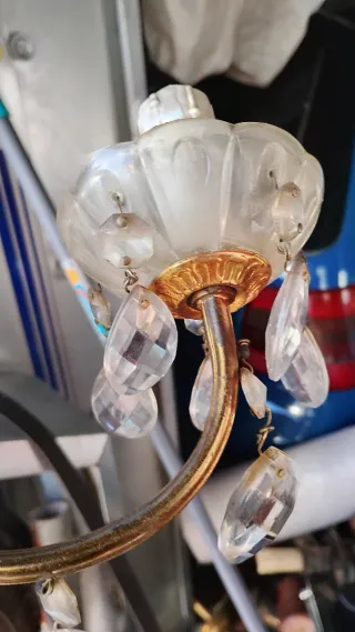 Aplique bronce lágrimas cristal