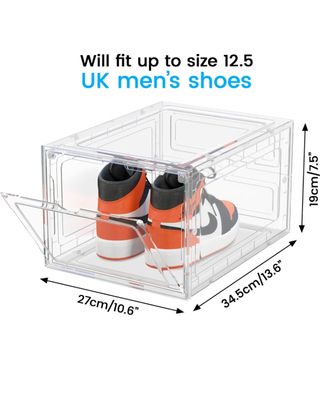 Paquete de 8 cajas de almacenamiento de zapatos, cajas apilables transparentes