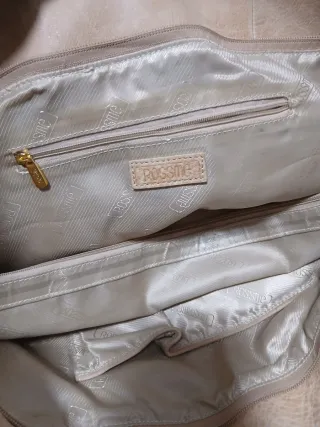 Bolso de cuero beige