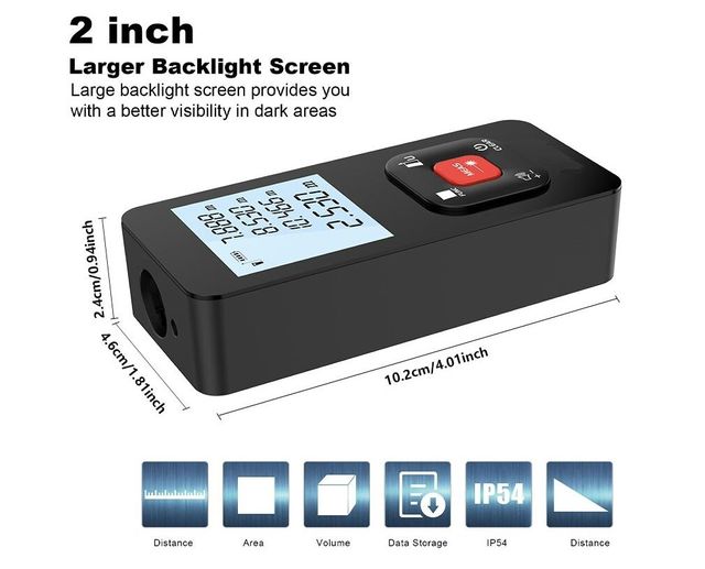 ◆NUOVO◆ Misuratore laser ricaricabile USB (50 e 120m)