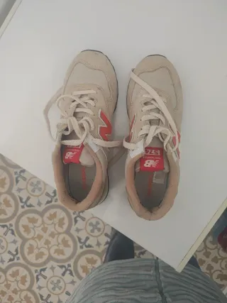 New Balance 574 Deportivas Beige/Rojo