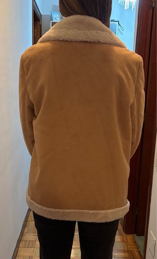 Chaqueta aviador forrada beige