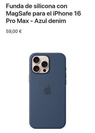 Funda de silicona iPhone 16 Pro Max - Azul denim