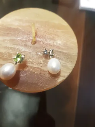 Pendientes Plata Perlas Cultivadas y Peridoto