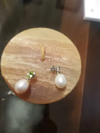 Pendientes Plata Perlas Cultivadas y Peridoto