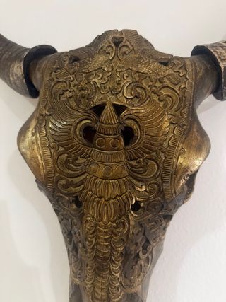 Craneo dorado decorativo