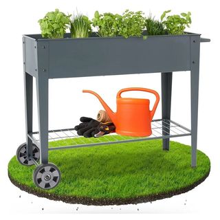 Jardinera Arebos con ruedas 108x51x80 cm