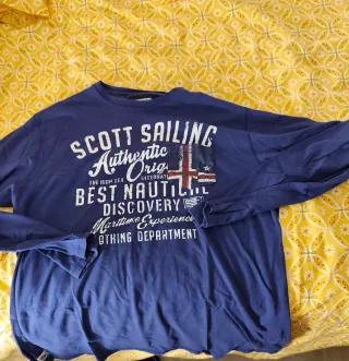 Camiseta Scott XL Manga Larga Azul