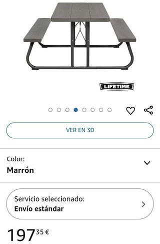 LIFETIME Mesa con bancos plegable