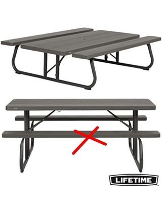 LIFETIME Mesa con bancos plegable