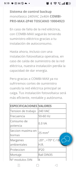 Interruptor Automático Toscano 2P32