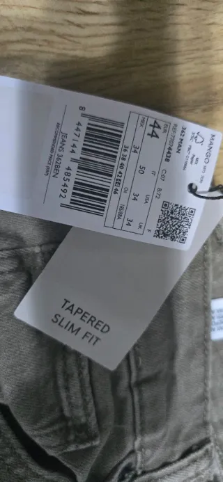 Pantalón Mango Hombre Gris