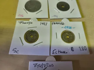 Lote monedas Francia 1921-1954