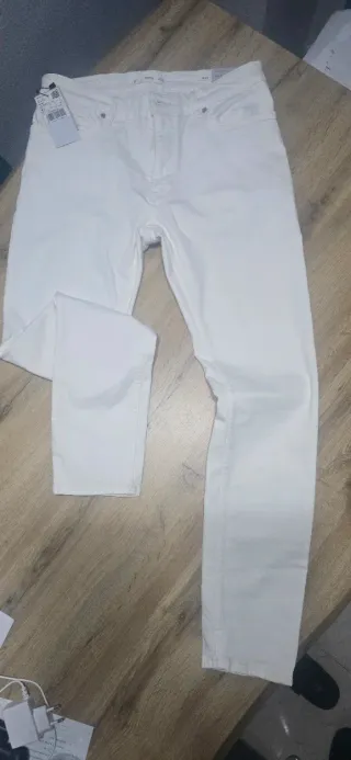 Pantalón Mango Blanco Hombre