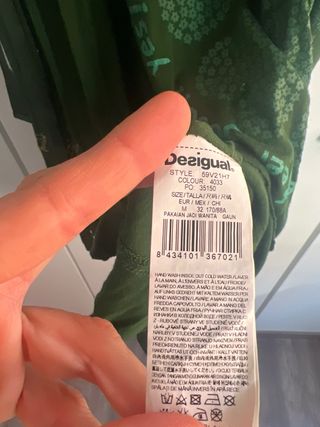 Vestido Desigual verde talla M