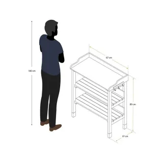 Mesa de jardinería de madera 67x37x89 cm Melvin
