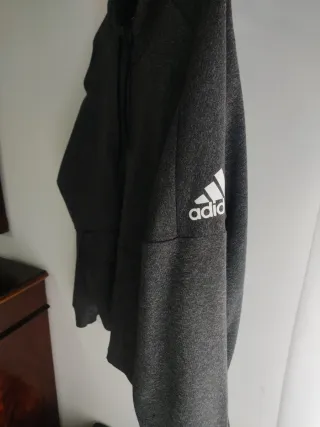 Sudadera Adidas Gris con Cremallera
