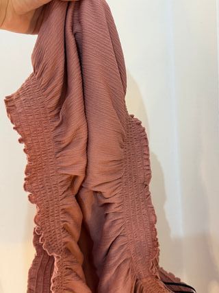 Top romántico rosa palo - blusa bandeau H&M L