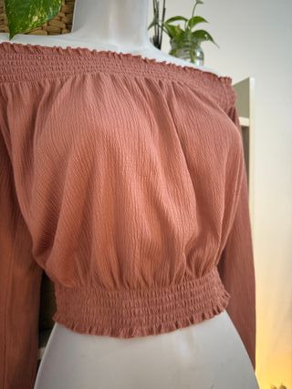 Top romántico rosa palo - blusa bandeau H&M L