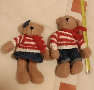 Pareja Osos Peluche Ropa Rayas