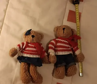 Pareja Osos Peluche Ropa Rayas