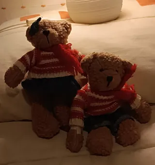 Pareja Osos Peluche Ropa Rayas