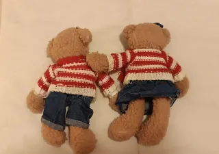 Pareja Osos Peluche Ropa Rayas