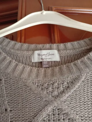 Vestido de punto invierno beige talla única