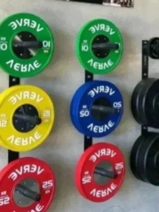 Soporte pared discos crosffit olímpicos bumpers