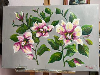Pinturas al óleo flores