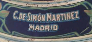 Antiguo plato hojalata litografía