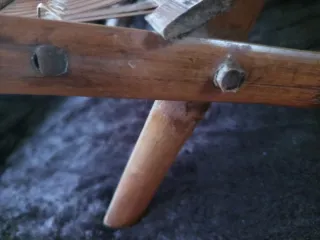 Ocasión! Reposapiés antiguo y base lampara madera