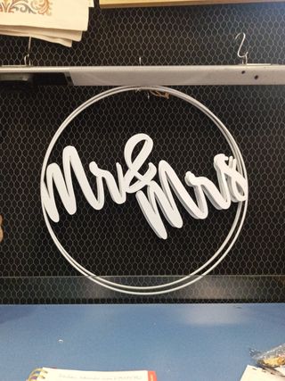 Círculo de metal para bodas Mr&Mrs