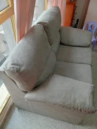 Sofá de 2 plazas beige/gris