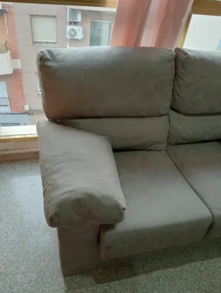 Sofá de 2 plazas beige/gris