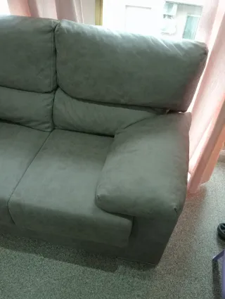 Sofá de 2 plazas beige/gris