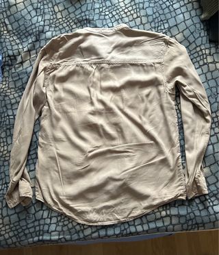 Camisa Pull&Bear Beige Cuello Mao