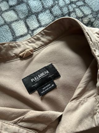 Camisa Pull&Bear Beige Cuello Mao