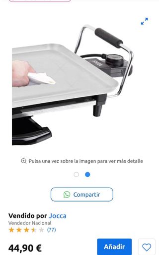 Plancha de cocina eléctrica Jocca