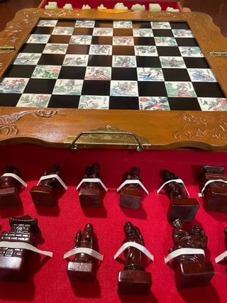 Ajedrez Chino Madera Jade y Madera Oscura