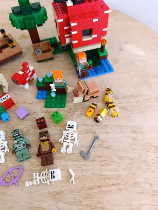 Lote Lego Minecraft barco pirata casa champiñon