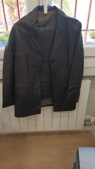Traje de chaqueta cuero RAKER mujer negro