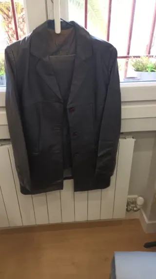 Traje de chaqueta cuero RAKER mujer negro