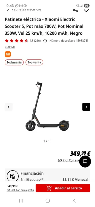 Patinete Eléctrico Xiaomi Scooter 5