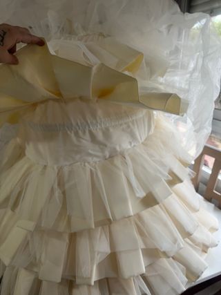 Cancán Fallera Beige/Blanco Talla 90