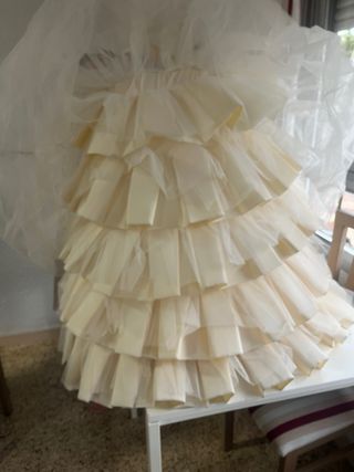 Cancán Fallera Beige/Blanco Talla 90