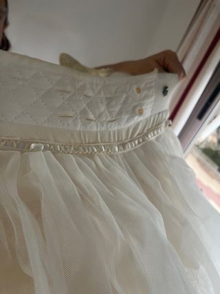 Cancán Fallera Beige/Blanco Talla 90